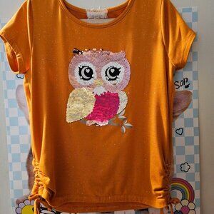 NWOT Girls Size 10 Owl Sequin Top